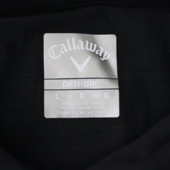 Callaway Opti-Dri Polo Shirt NWT Mens Large Black Golf Cooling Stretch S/S - Picture 9 of 14